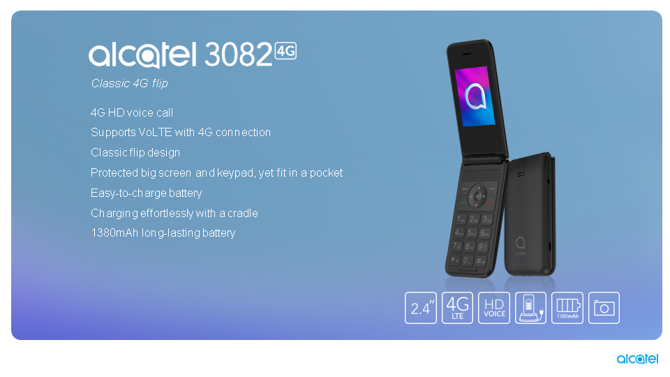Alcatel 3082 4G Flip with Cradle