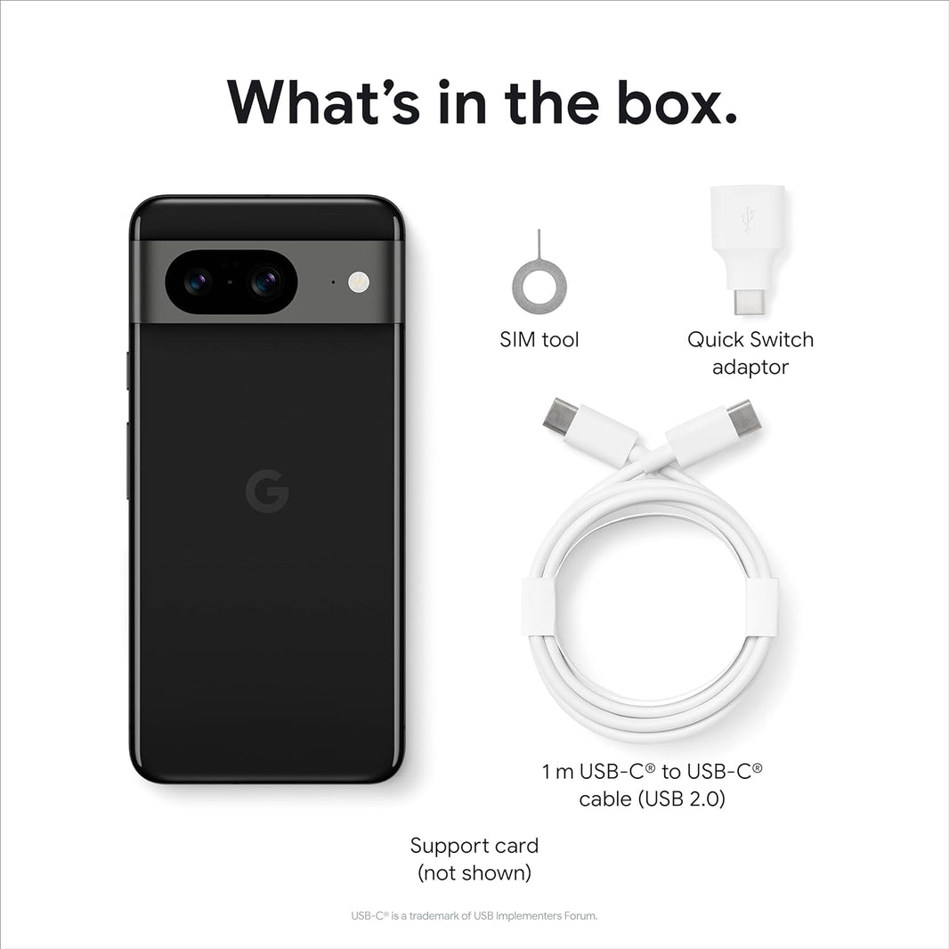 SIM Free Google Pixel 8 5G 128GB AI Mobile Phone Obsidian – Brand new